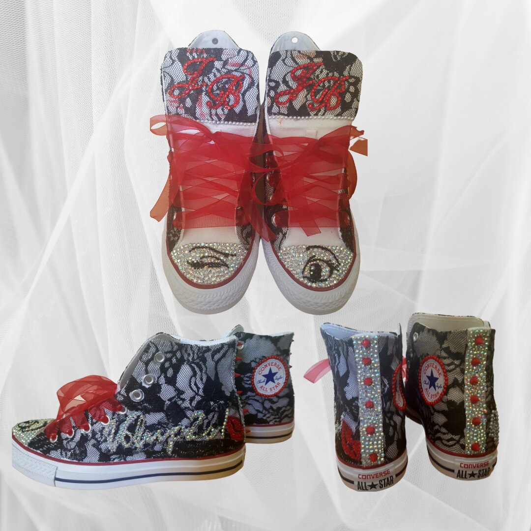 Adult Custom Bling Hi Top Converse