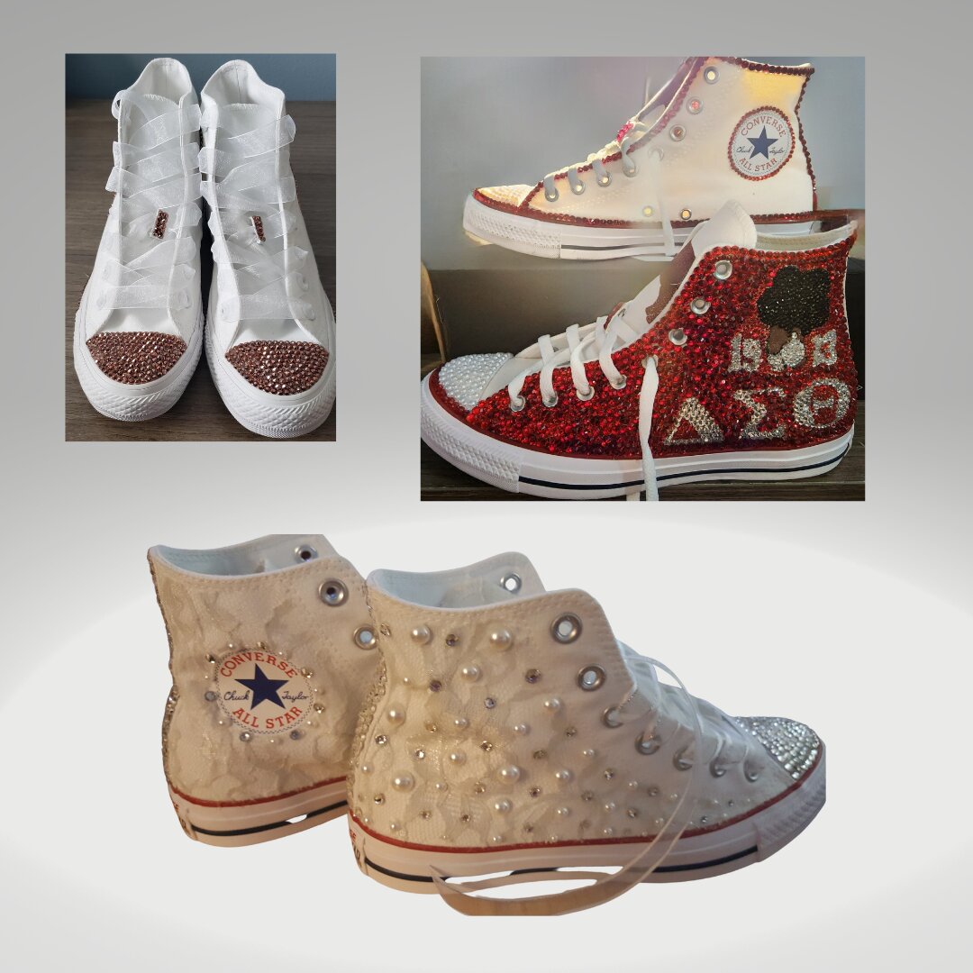 Adult Custom Bling Hi Top Converse