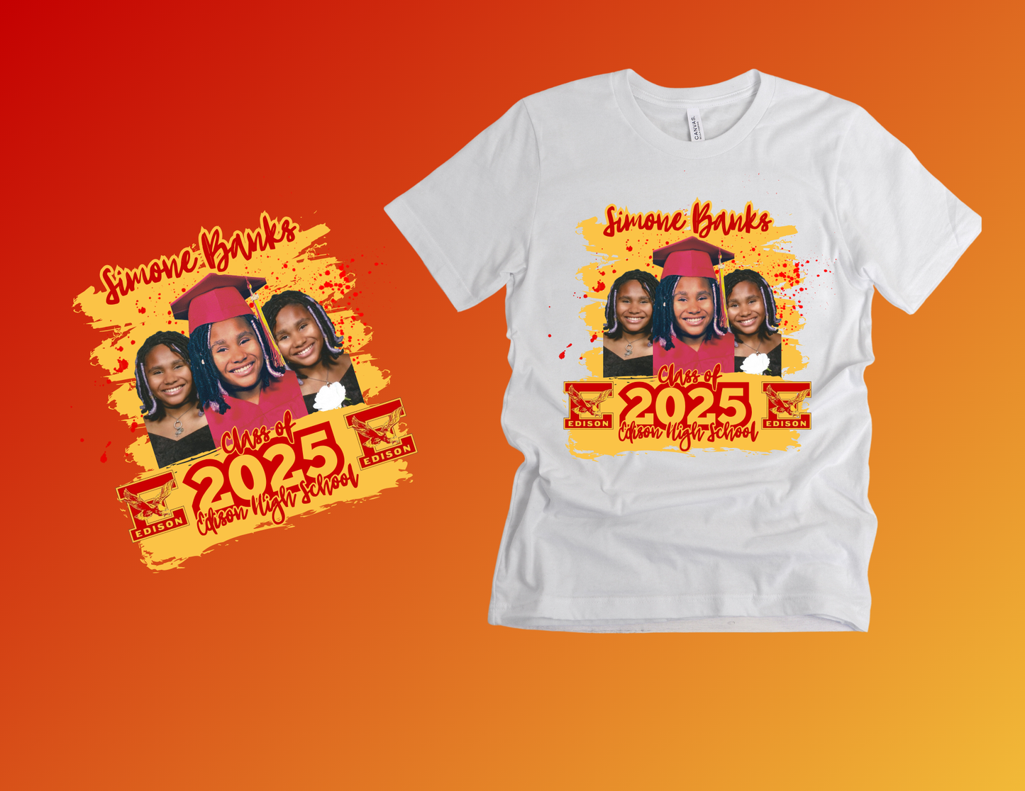 Personalized Center Print Graduation T-Shirt