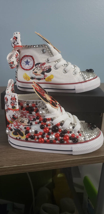 Little Girls Mouse Bling Sneakers