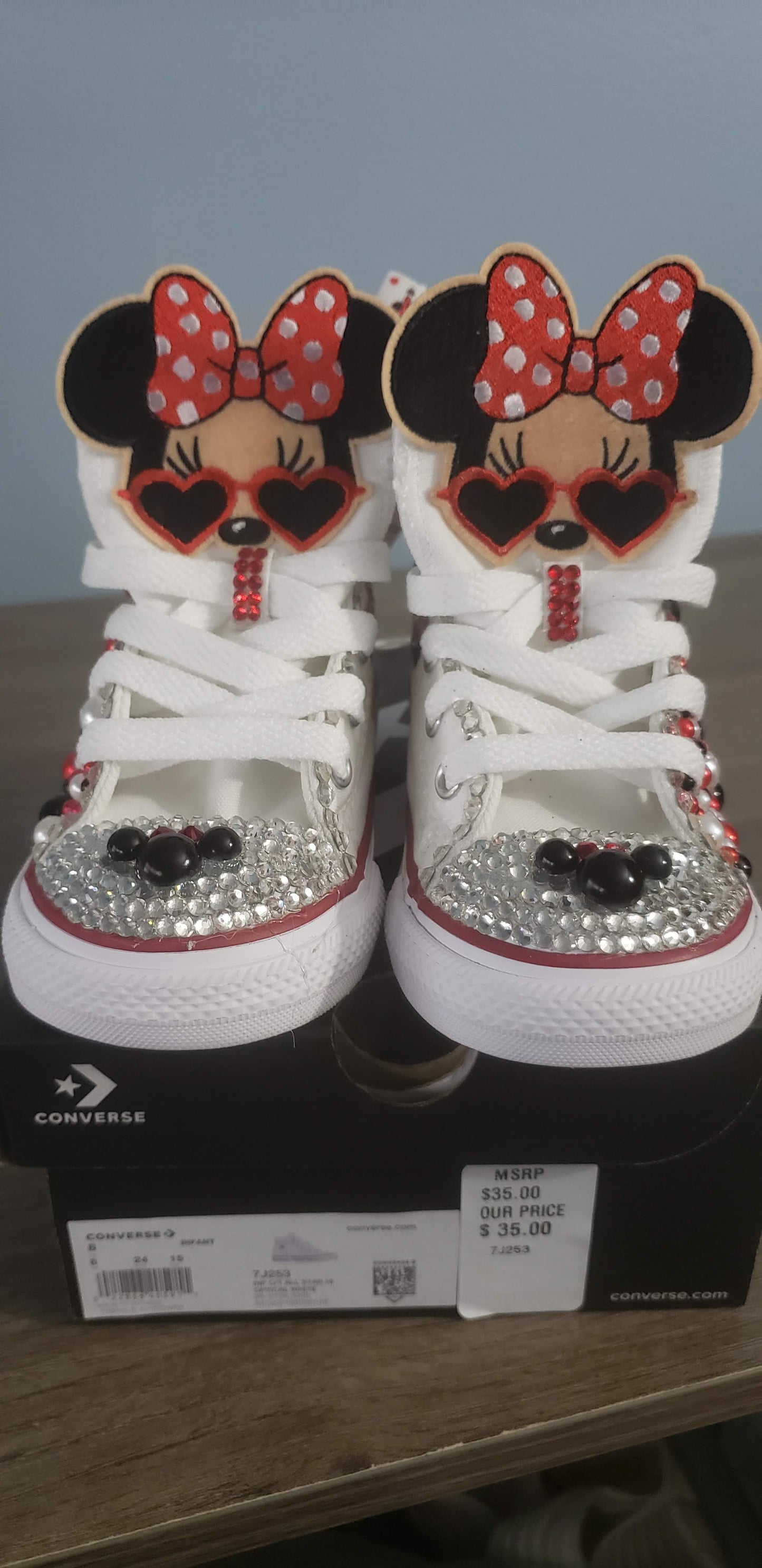 Little Girls Mouse Bling Sneakers