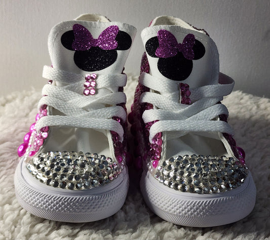 Little Girls Mouse Bling Sneakers