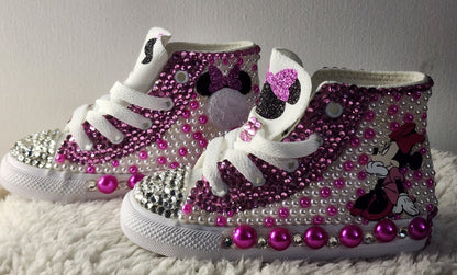 Little Girls Mouse Bling Sneakers