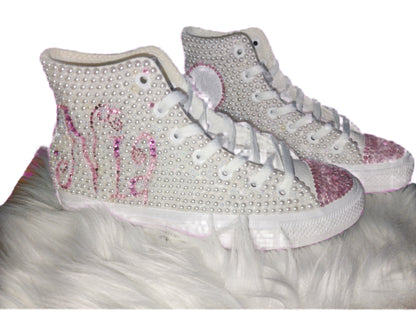 Adult Custom Bling Hi Top Converse