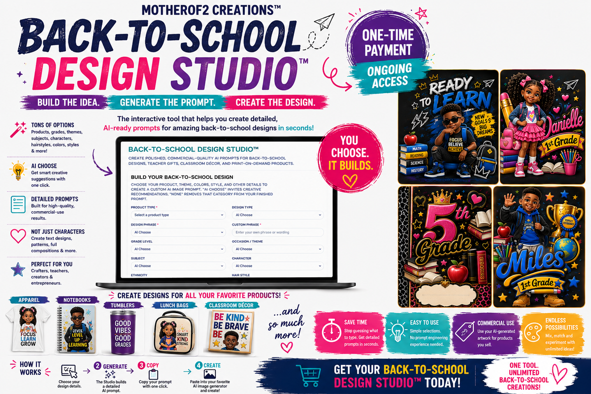 BACK TO SCHOOL DESIGN STUDIO PROMPT GENERATOR