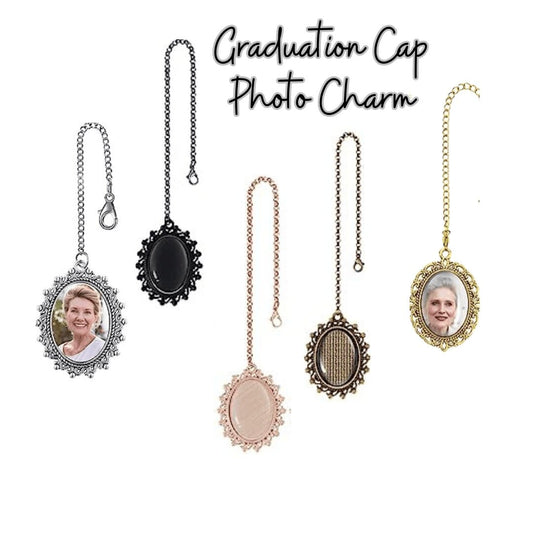 Graduation Cap Memorial Photo Charm