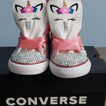 Little Girls Unicorn Bling Sneakers