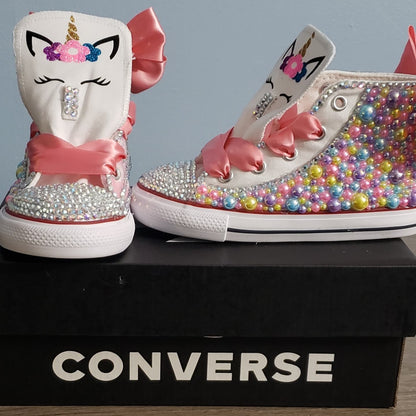 Little Girls Unicorn Bling Sneakers