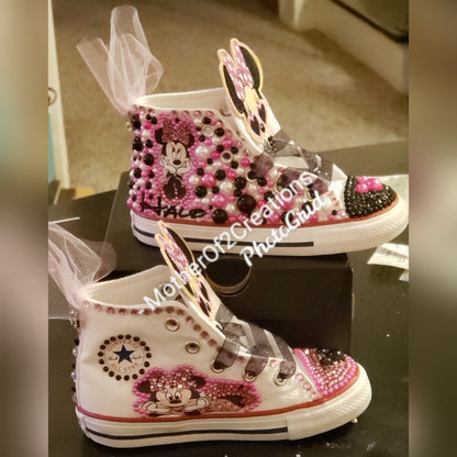 Little Girls Mouse Bling Sneakers